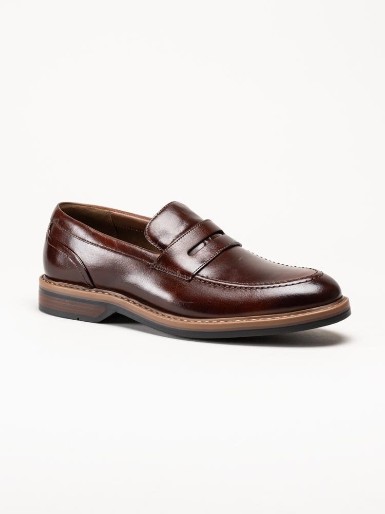 Clarks - Aldwin Step - Bruna loafers i skinn