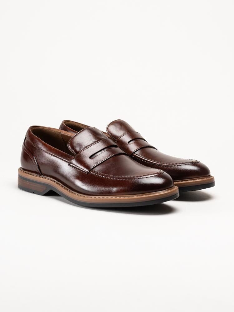 Clarks - Aldwin Step - Bruna loafers i skinn