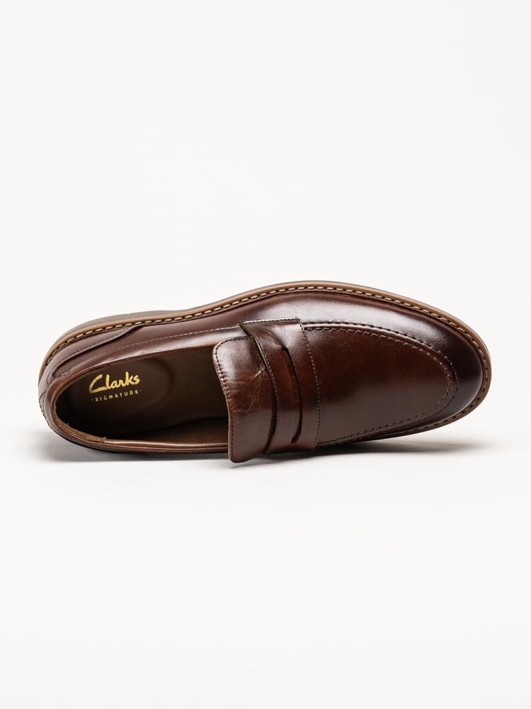 Clarks - Aldwin Step - Bruna loafers i skinn