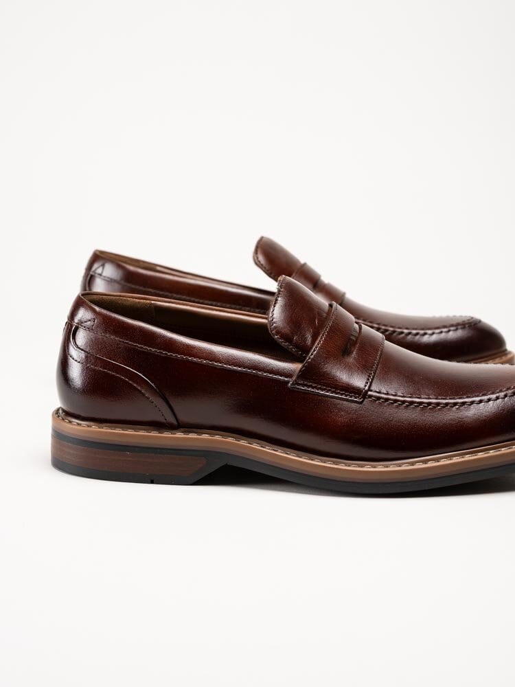 Clarks - Aldwin Step - Bruna loafers i skinn