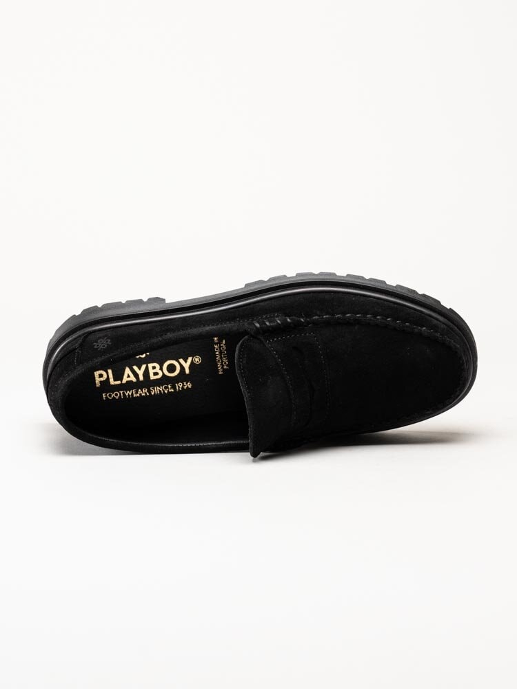 Playboy Footwear - Austin - Svarta loafers i mocka