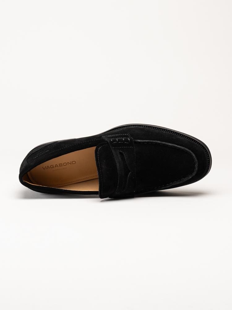 Vagabond - Mario - Svarta loafers i mocka