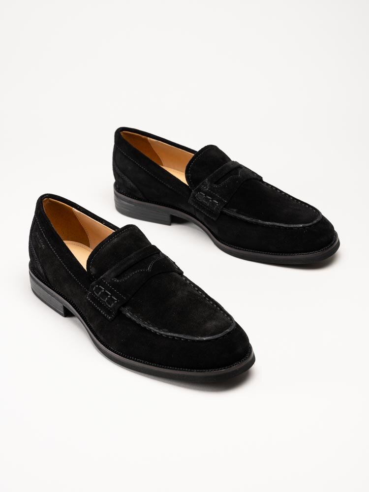 Vagabond - Mario - Svarta loafers i mocka