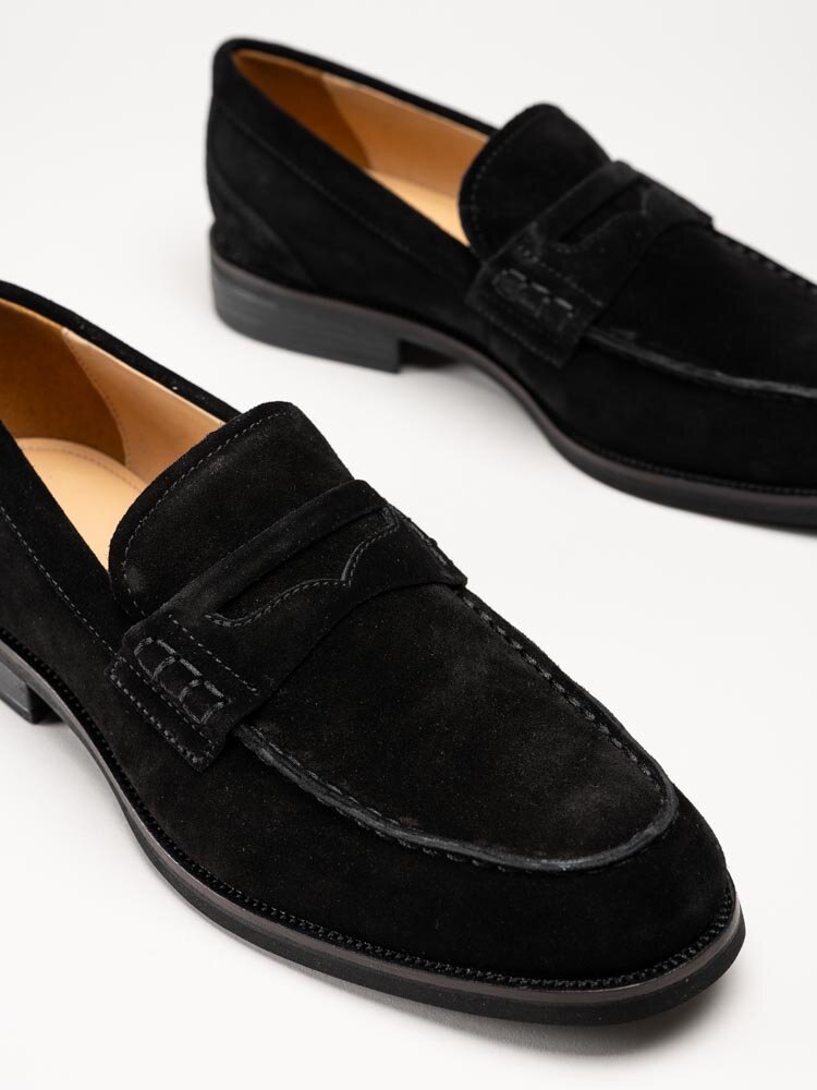 Vagabond - Mario - Svarta loafers i mocka