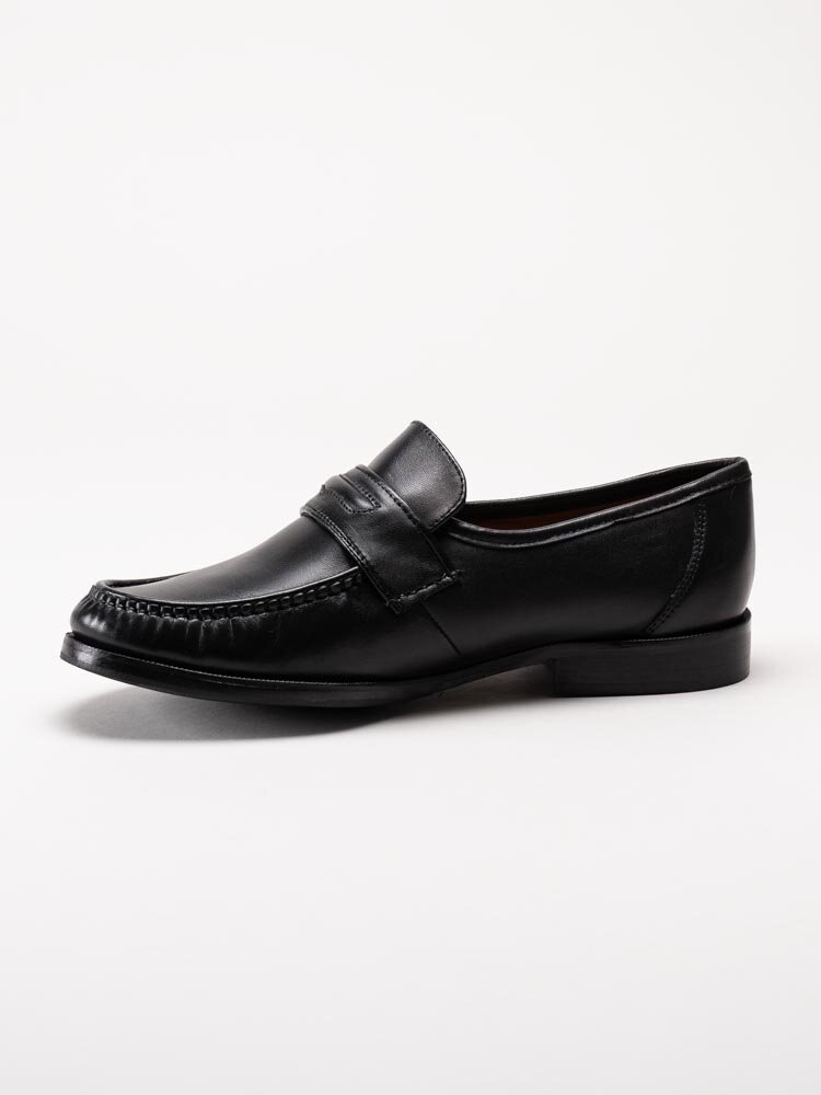 Marco Bossi - Svarta skinnloafers bred passform