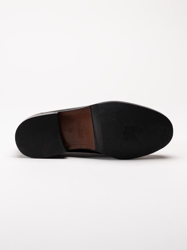 Marco Bossi - Svarta skinnloafers bred passform