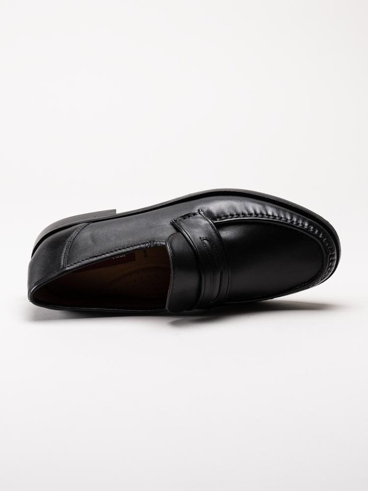 Marco Bossi - Svarta skinnloafers bred passform