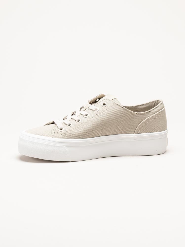 Calvin Klein - Vulc Platform Low CV Mg - Beige platåsneakers i textil