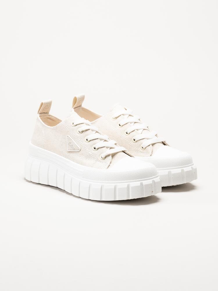 S.Oliver - Ljusbeige chunky sneakers i textil