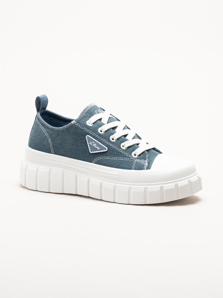 S.Oliver - Blå chunky sneakers i textil