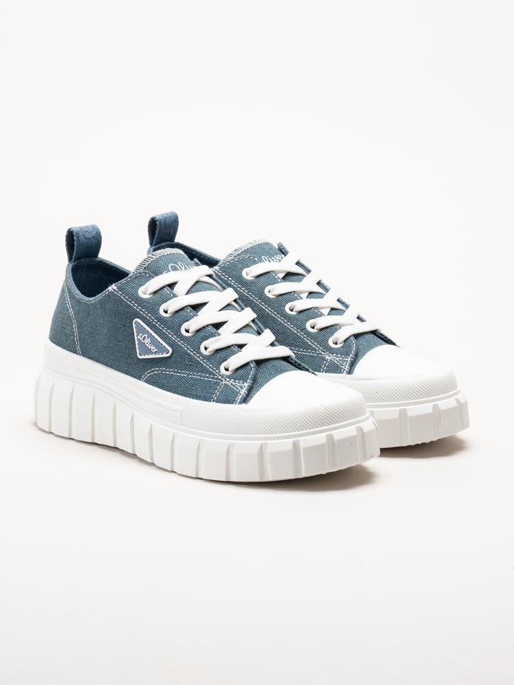 S.Oliver - Blå chunky sneakers i textil