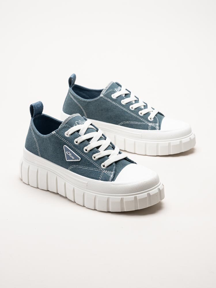 S.Oliver - Blå chunky sneakers i textil