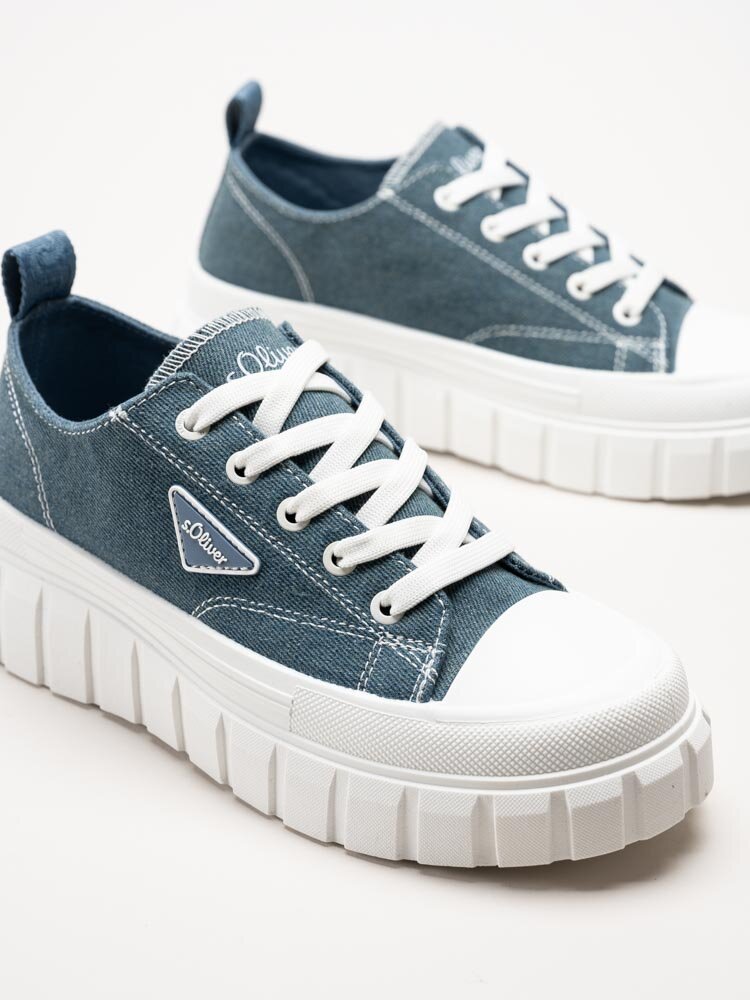 S.Oliver - Blå chunky sneakers i textil