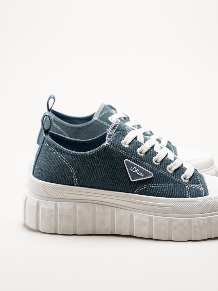 S.Oliver - Blå chunky sneakers i textil