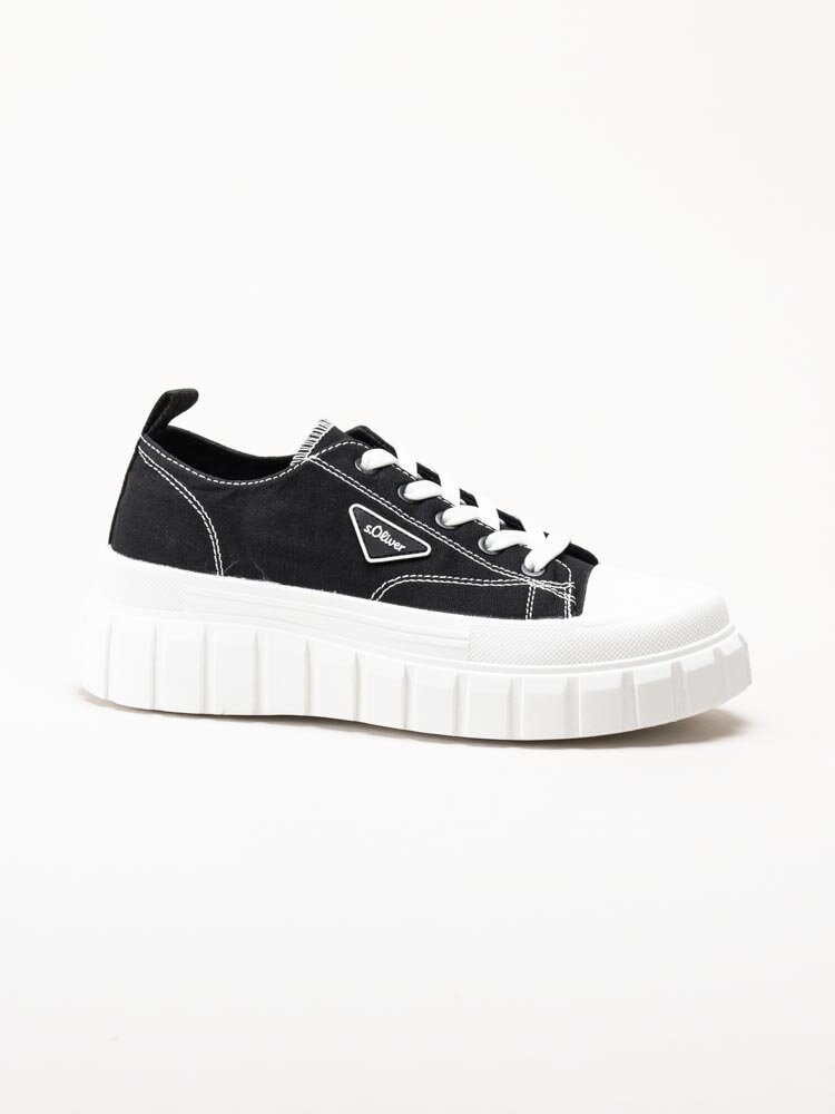 S.Oliver - Svarta chunky sneakers i textil