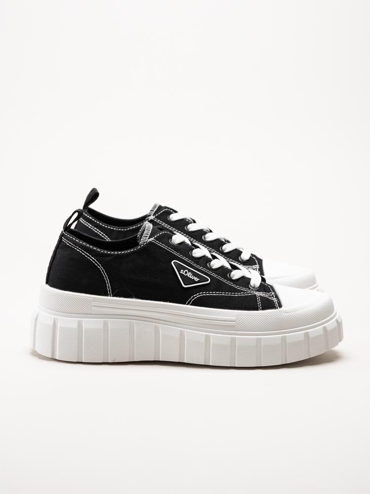 S.Oliver - Svarta chunky sneakers i textil