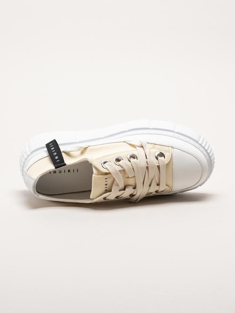 Inuikii - Matilda Canvas low - Ljusgula platåsneakers i textil