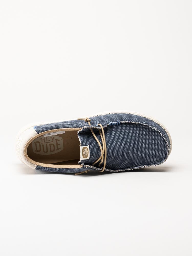 Hey Dude - Wally Coastline Jute - Blå slip on skor i textil