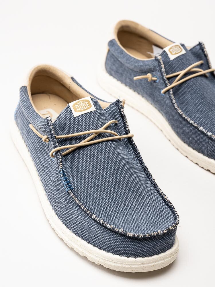 Hey Dude - Wally Coastline Jute - Blå slip on skor i textil