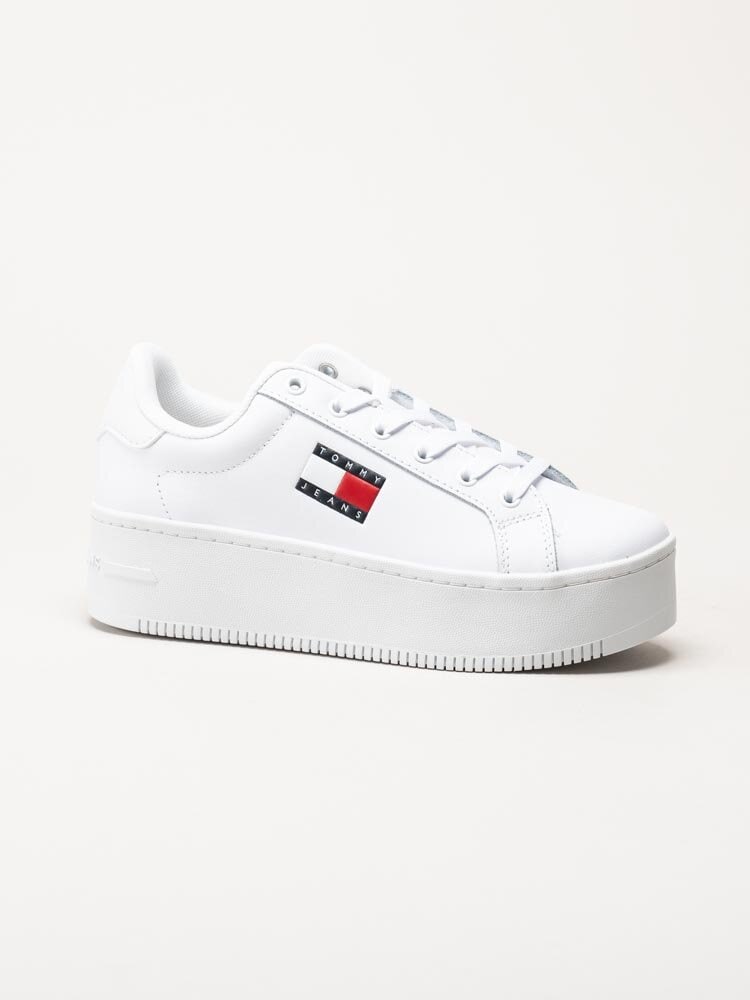 Tommy Hilfiger - TJW Platform Ess - Vita platåsneakers i skinn