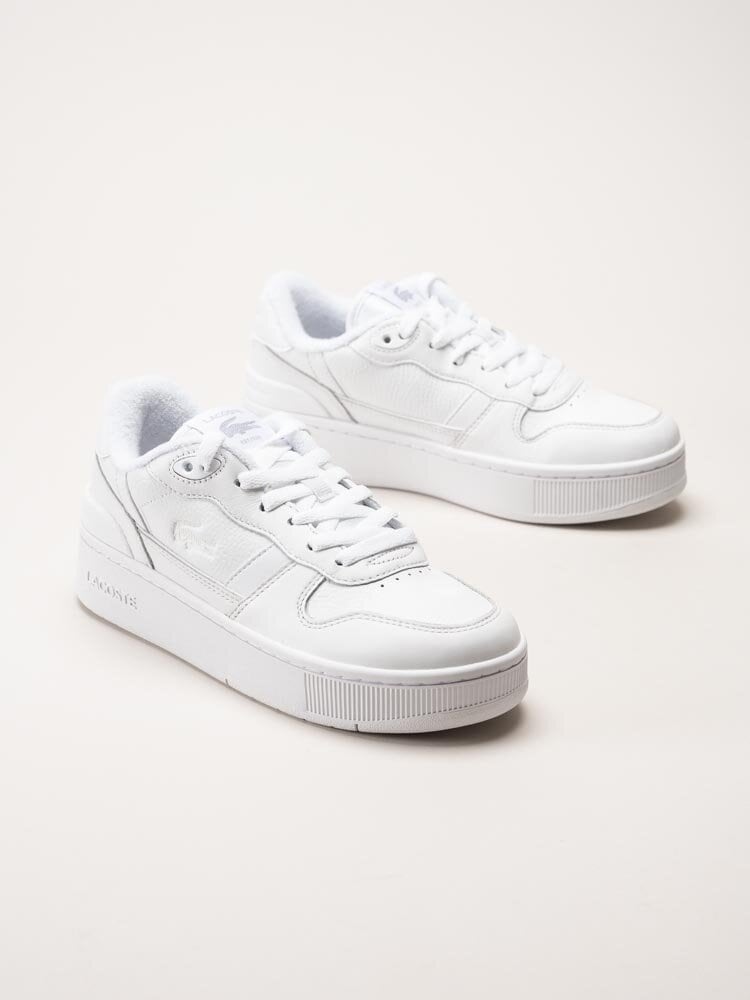 Lacoste - T-Clip Platform - Vita sneakers i skinn