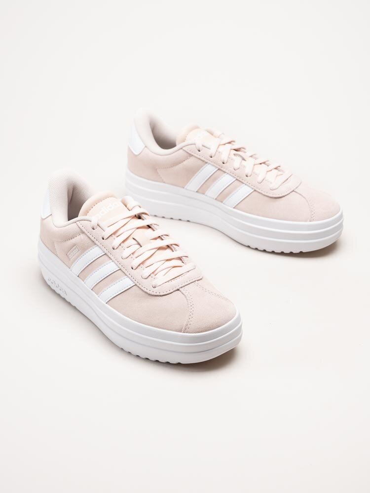 Adidas - VL Court Bold - Rosa platåsneakers i mocka