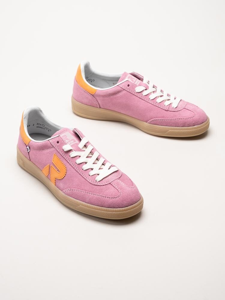 Rieker - Rosa retro sneakers i mocka