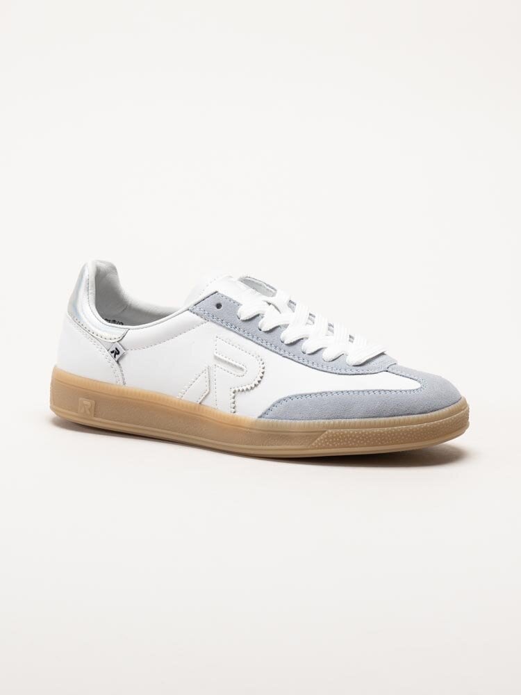 Rieker - Vita retro sneakers i skinn och mocka