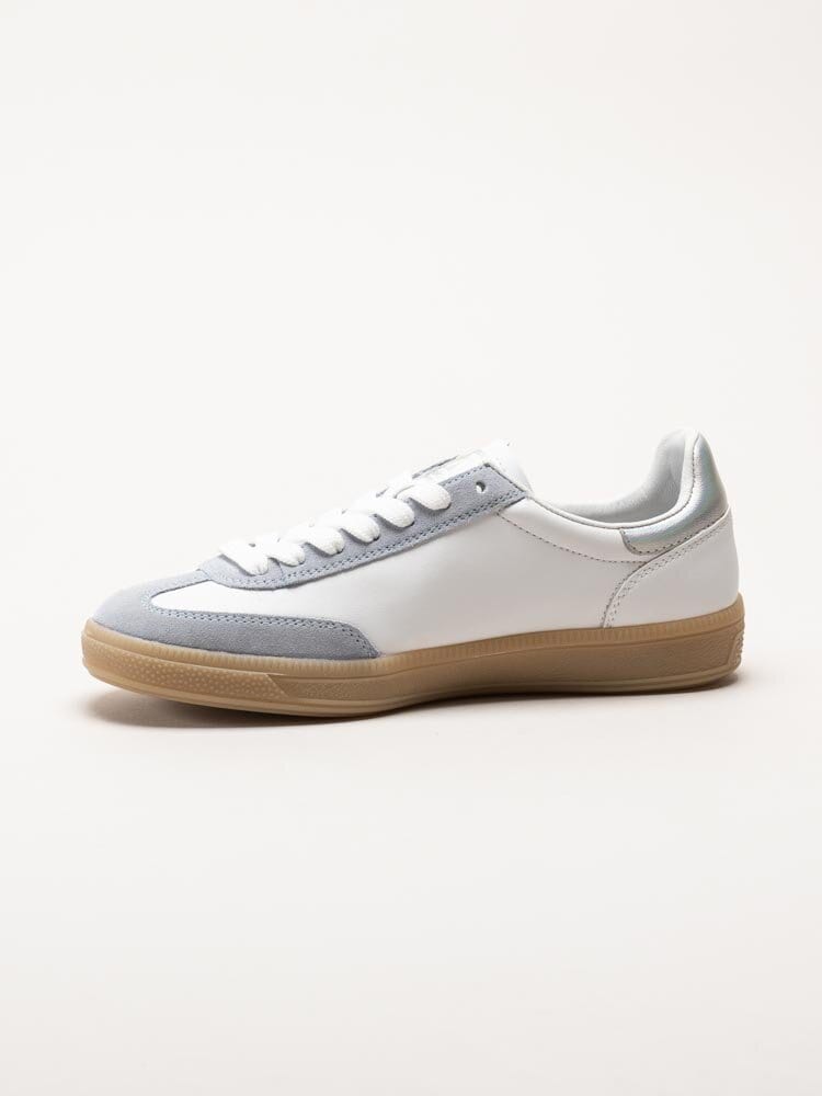 Rieker - Vita retro sneakers i skinn och mocka