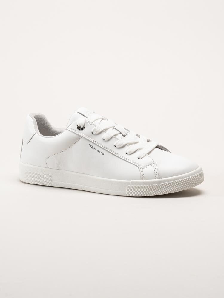 Tamaris - Vita sneakers i skinn