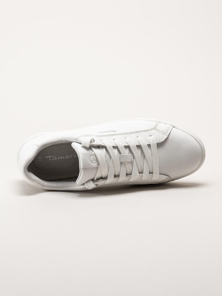 Tamaris - Vita sneakers i skinn