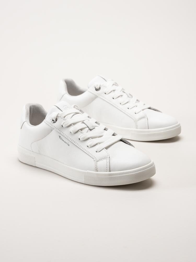 Tamaris - Vita sneakers i skinn