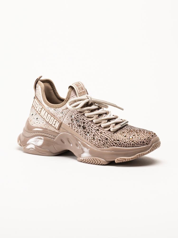 Steve Madden - Mistica - Beige chunky sneakers med strass