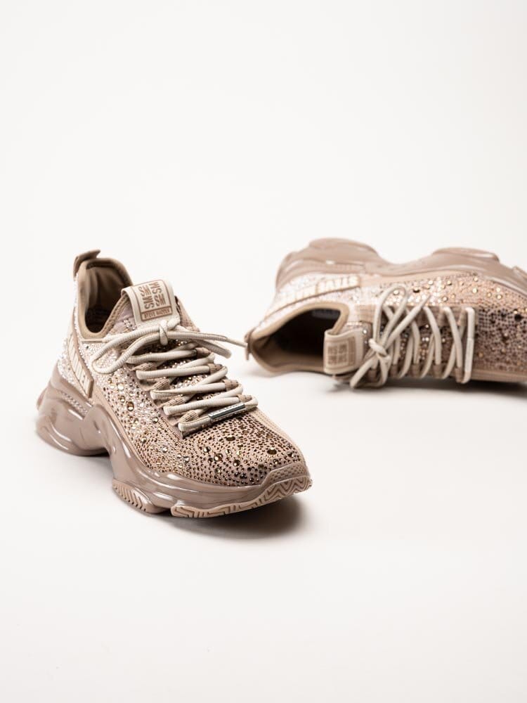 Steve Madden - Mistica - Beige chunky sneakers med strass