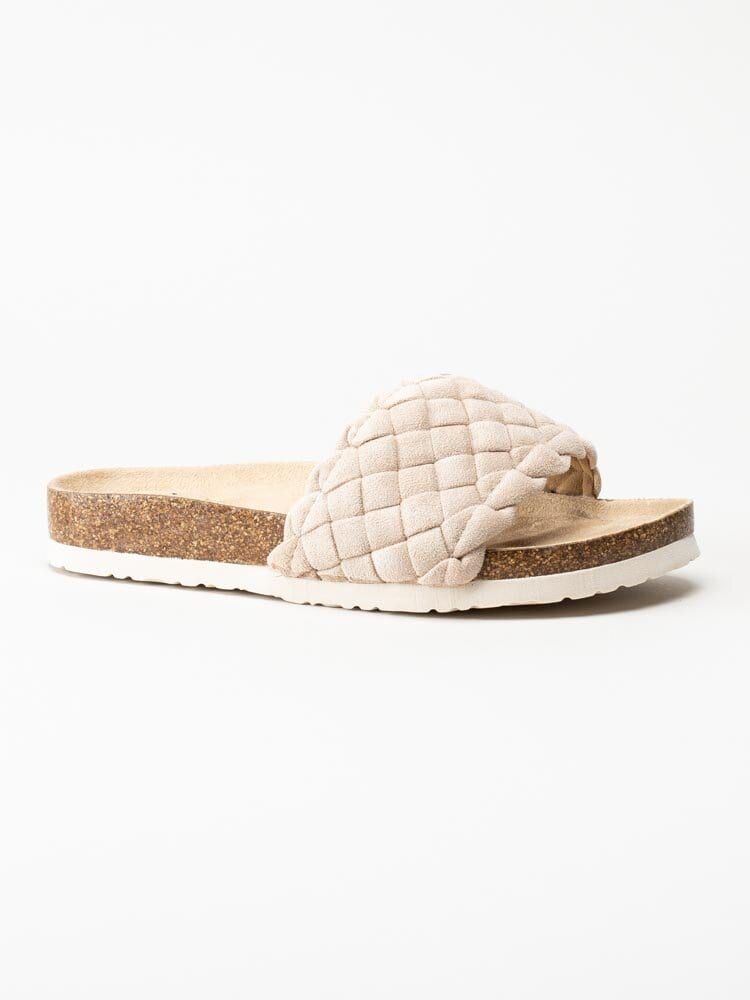 Duffy - Beige slip in sandaler med flätad design