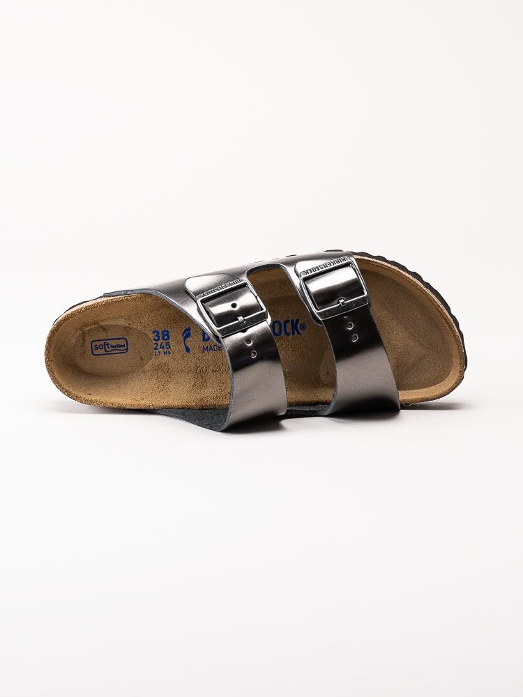 Birkenstock - Arizona Narrow SFB - Gråmetallic slip in sandaler