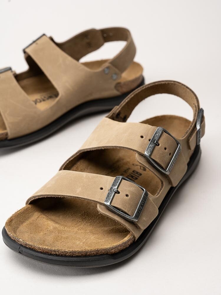 Birkenstock - Milano crosstown - Beige sportiga sandaler i oljad nubuck