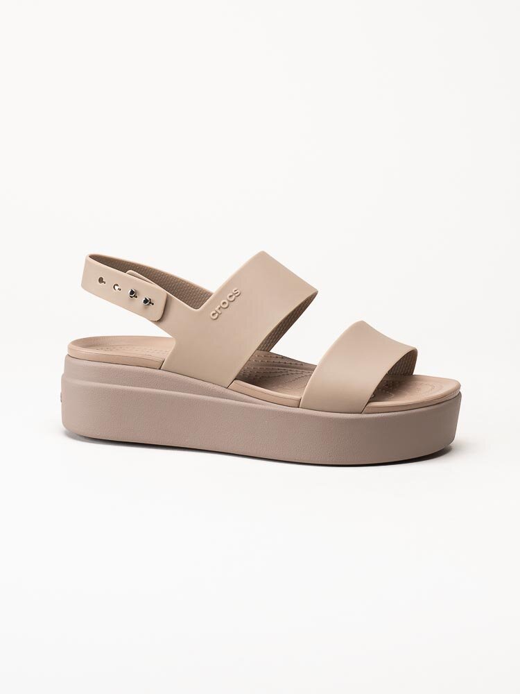 Crocs - Brooklyn Low Wedge - Beige platåsandaler