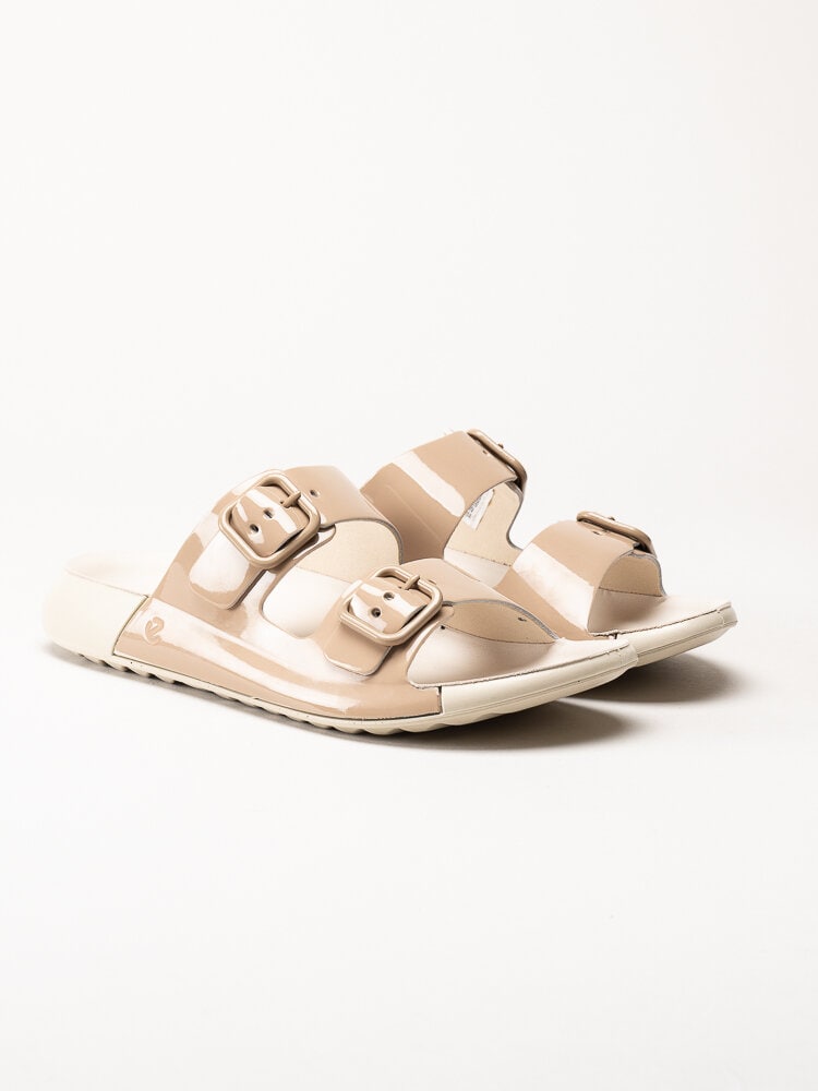 Ecco - Cozmo W Sandal Buckle - Vita slip in sandaler i lackskinn