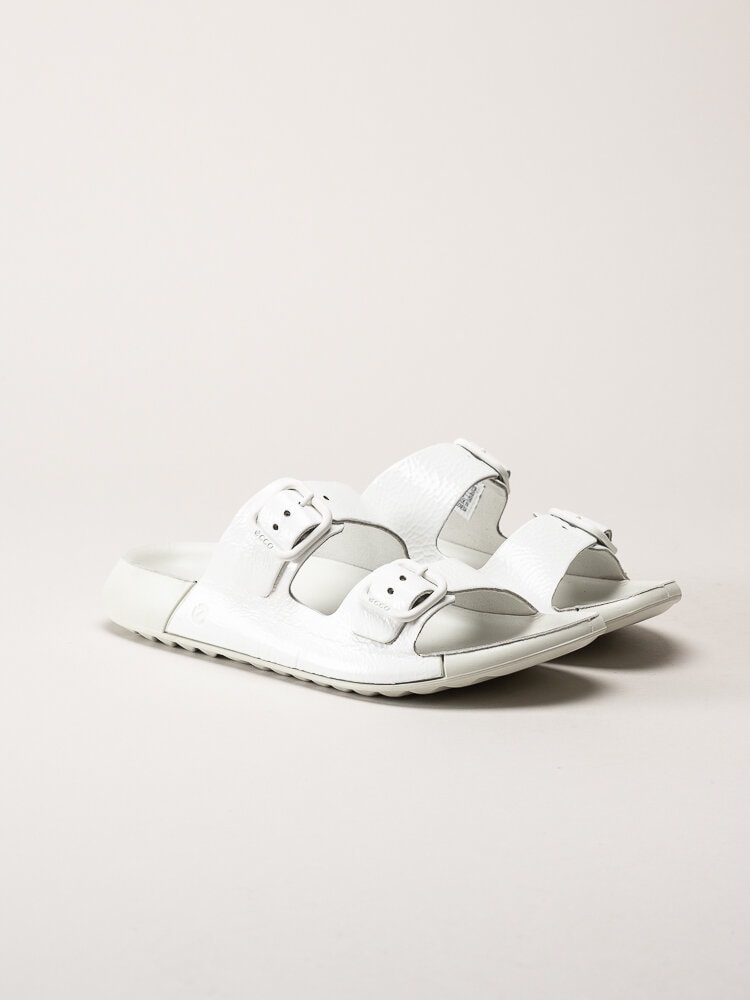 Ecco - Cozmo W Sandal Buckle - Vita slip in sandaler i lackskinn