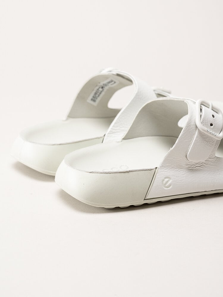 Ecco - Cozmo W Sandal Buckle - Vita slip in sandaler i lackskinn