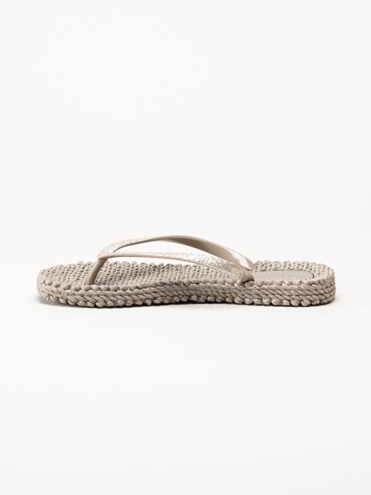 Ilse Jacobsen - Cheerful01 - Beige flip flops med glitter