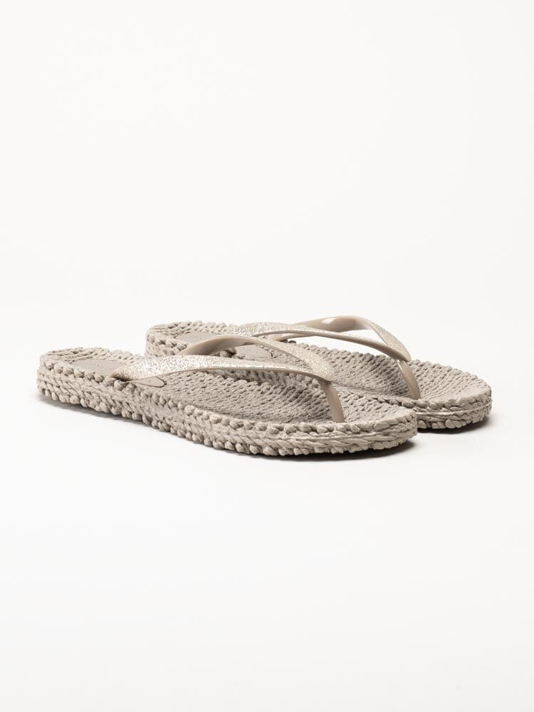 Ilse Jacobsen - Cheerful01 - Beige flip flops med glitter