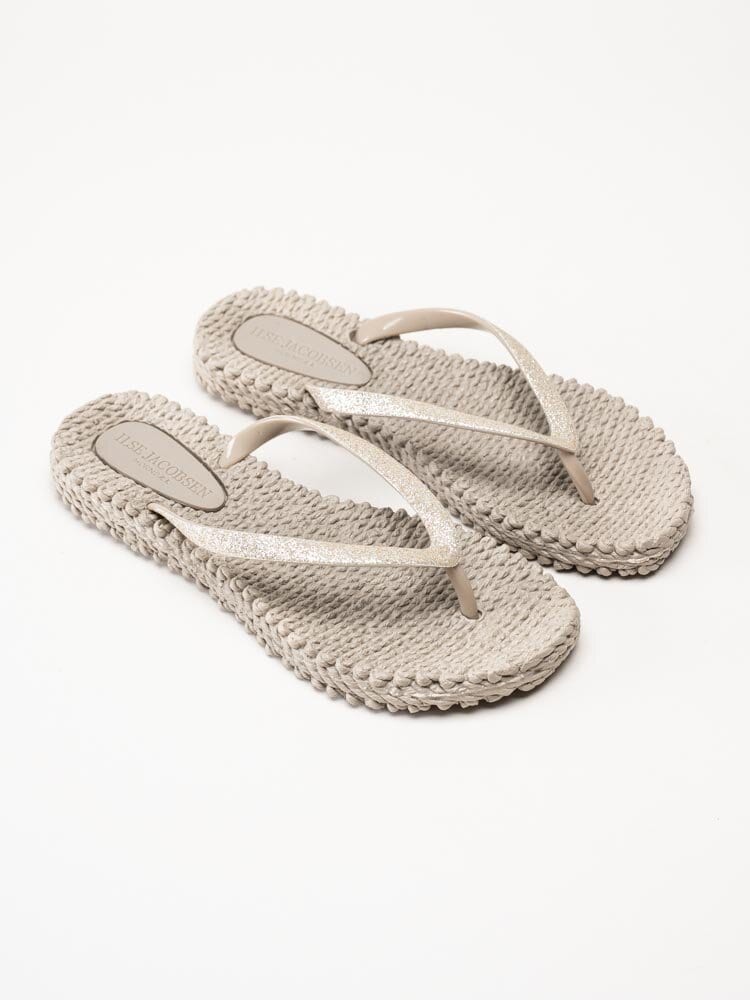 Ilse Jacobsen - Cheerful01 - Beige flip flops med glitter