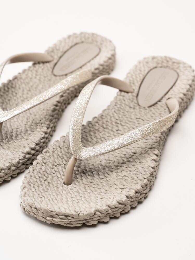 Ilse Jacobsen - Cheerful01 - Beige flip flops med glitter