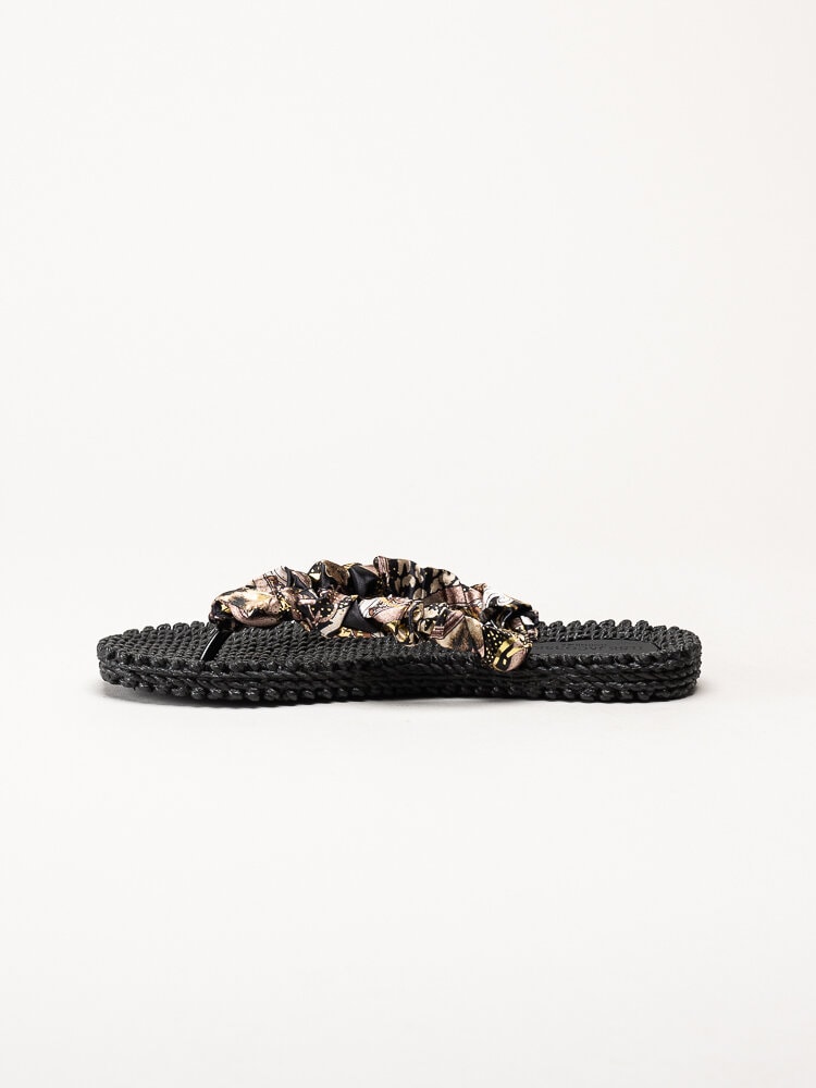 Ilse Jacobsen - Cheerful05 - Svarta flip flops med multifärgade satinremmar