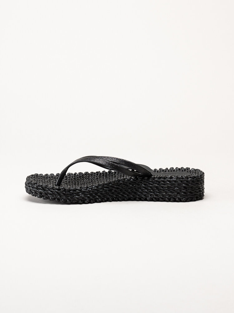 Ilse Jacobsen - Cheerful13 - Svarta flip flops med glitterremmar