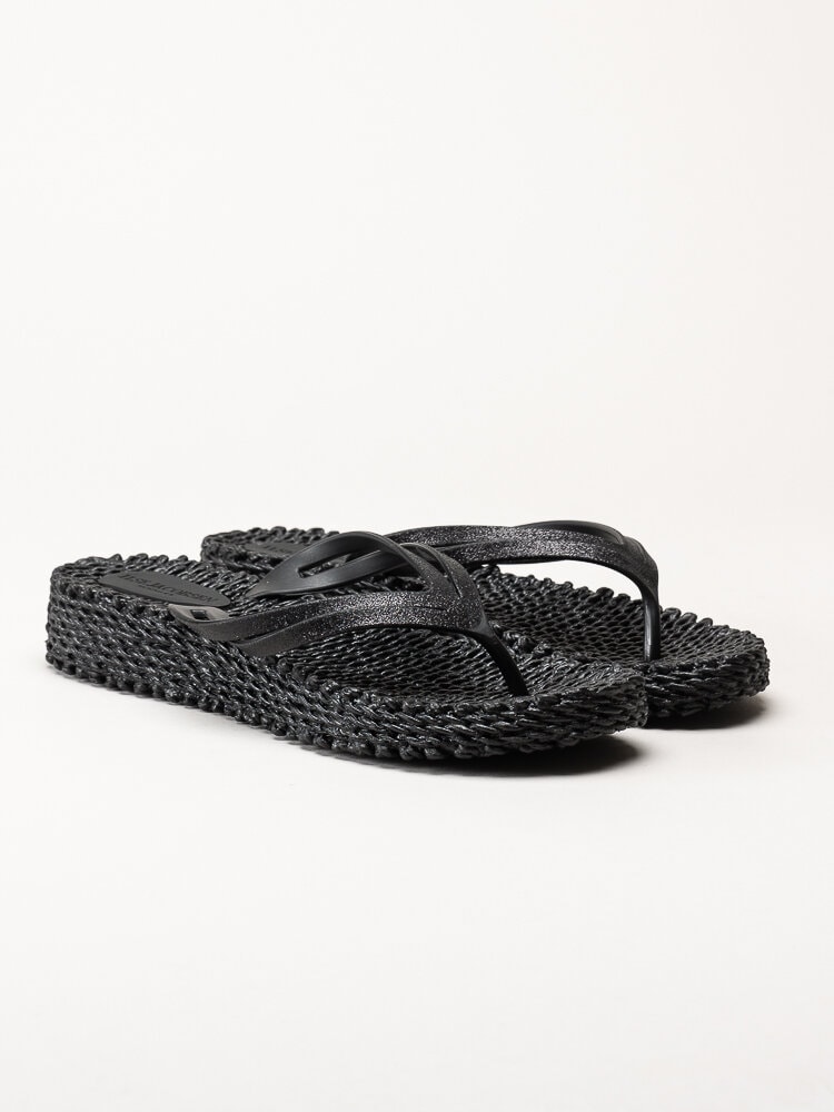 Ilse Jacobsen - Cheerful13 - Svarta flip flops med glitterremmar