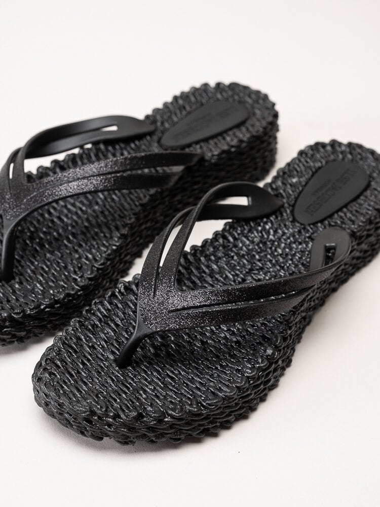 Ilse Jacobsen - Cheerful13 - Svarta flip flops med glitterremmar