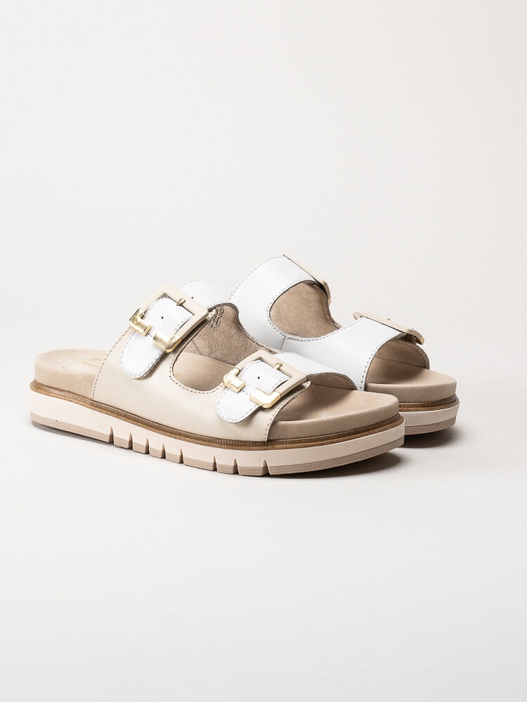 Tamaris Comfort - Vita slip in sandaler i skinn